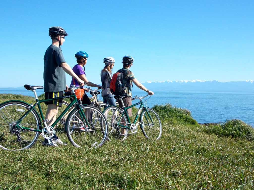 Biking is a great free thing to do in Victoria, B.C., bringing the chance to soak up epic views.