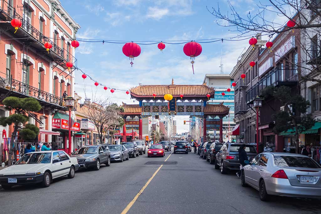 Exploring in Victoria BC without a car can include Chinatown