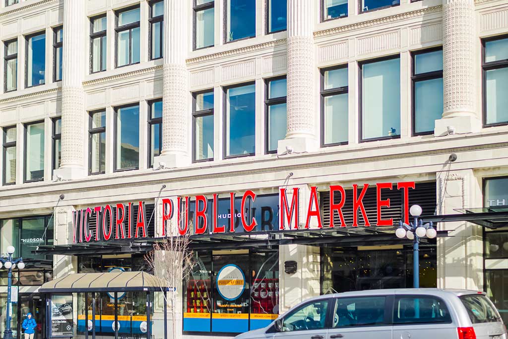 Shopping the vibrant market is one of the many things you can do when exploring Victoria, BC without a car