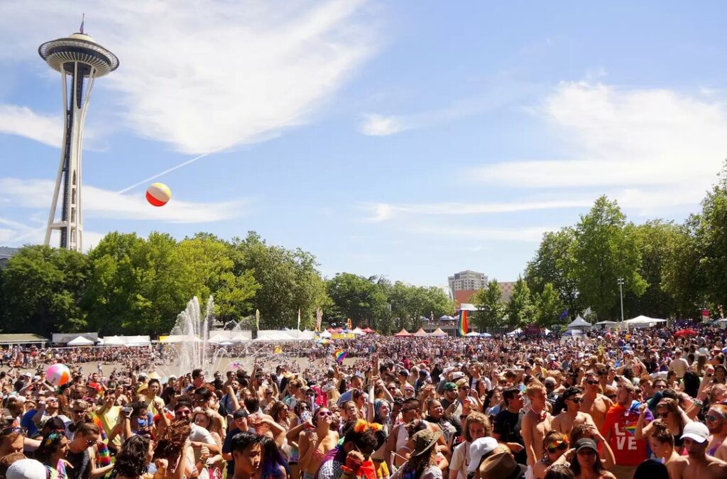 Spend the day with good food, great people, and live music as you kick-off pride month. Credit: @seattlepridefest
