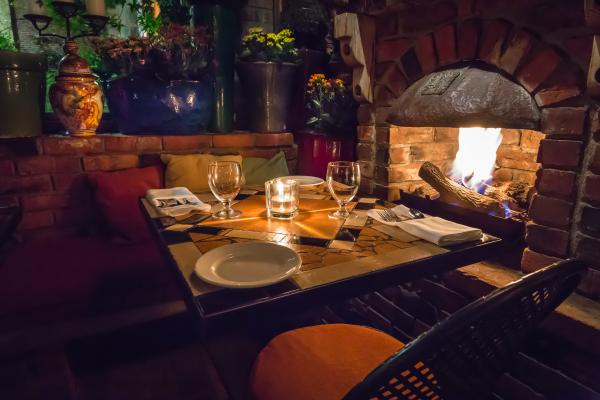 romantic fireside dining in Victoria, B.C.