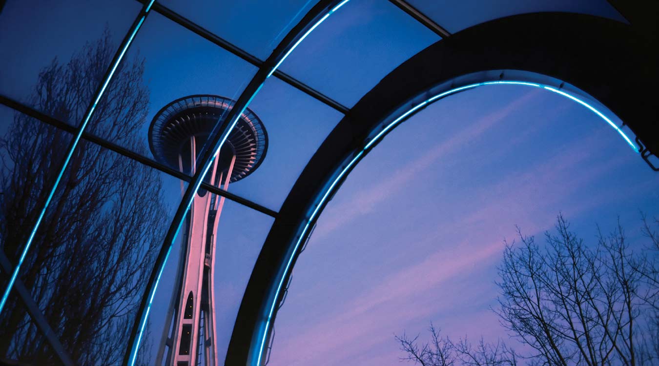 The iconic Space Needle in the heart of Seattle.