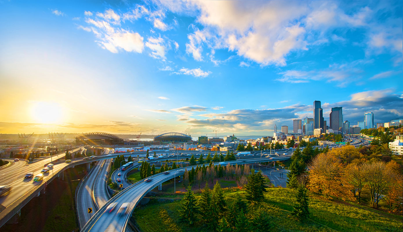 Soak in Seattle's fall colors from the Jose Rizal Bridge.