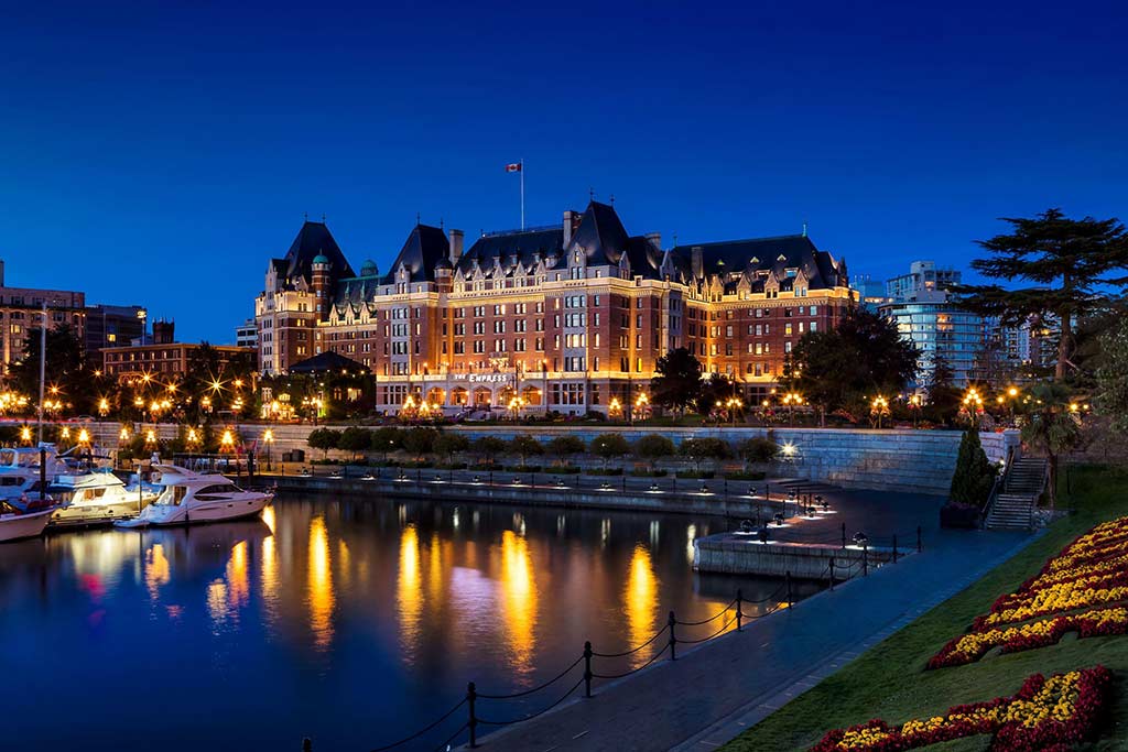 Spoil your sweetie with a water view room and a glass of sparkling wine. Credit: Fairmont Empress