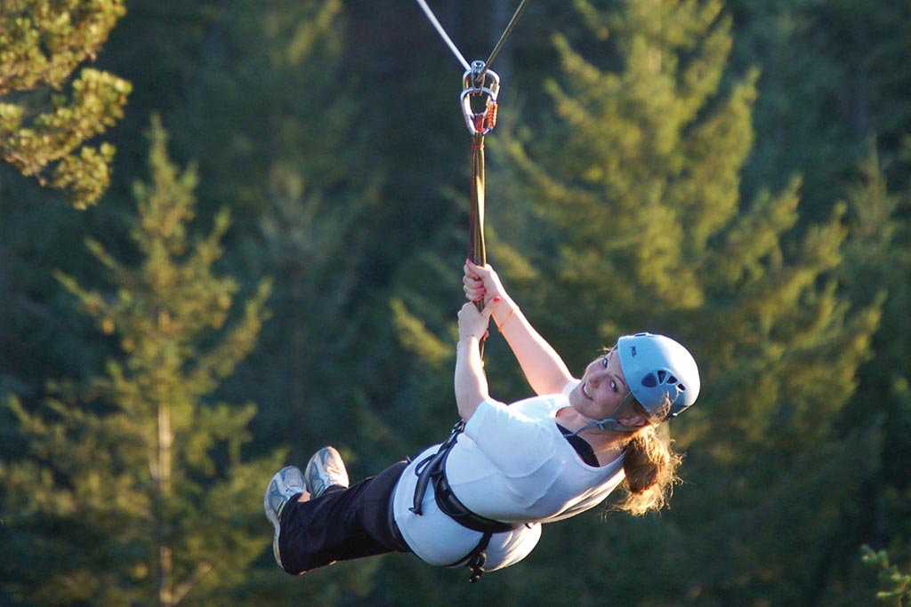 Fly through the treetops of Sooke's stunning old growth rainforest . Credit: Adrenaline