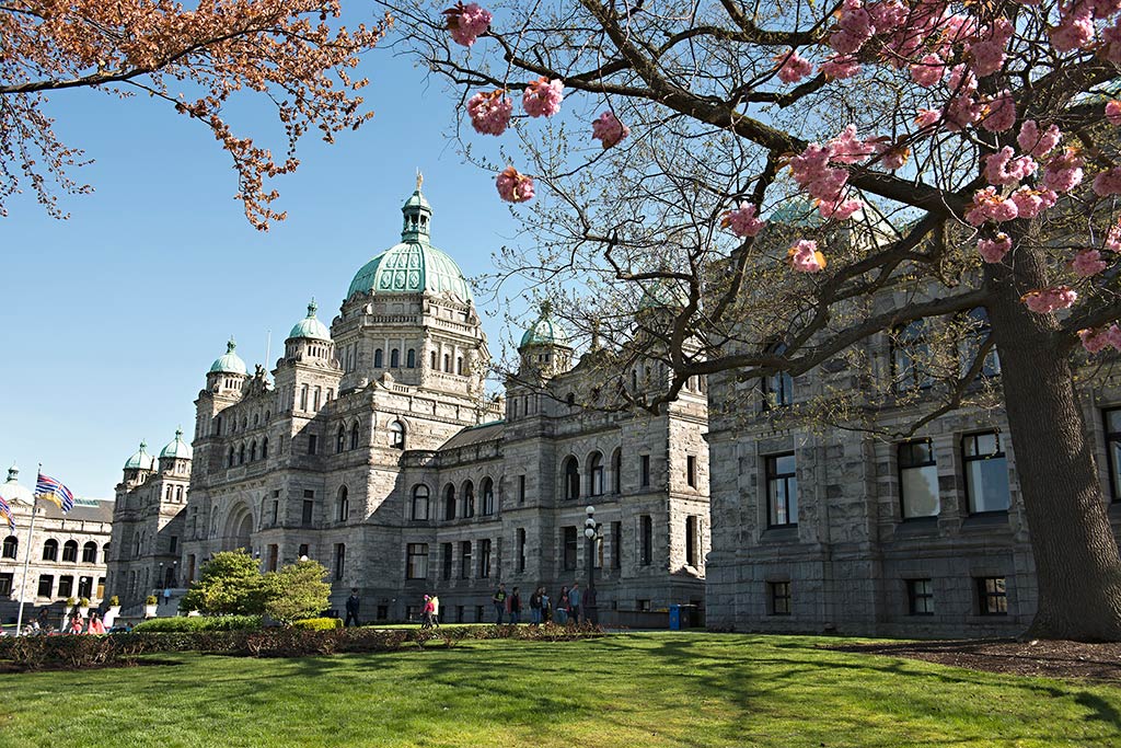 Designed by Francis Rattenbury, the Parliament Buildings are home to the Legislative Assembly of British Columbia.