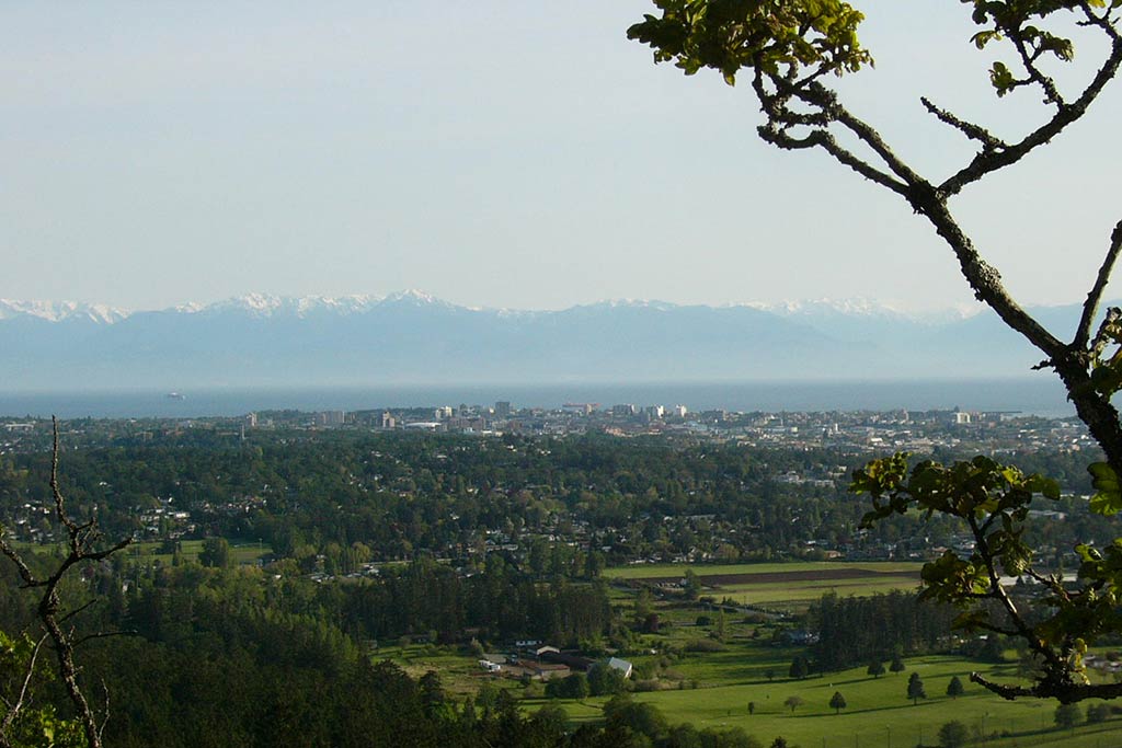 Amazing vistas are a sweet reward for making the trek to the top of Mount Douglas. Credit: Destination Greater Victoria