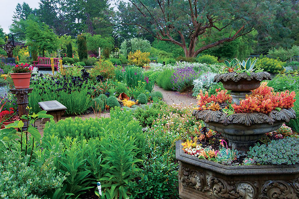 An array of vibrant succulents and flowers add a shot of color the grounds at HCP. Credit: Gardens BC