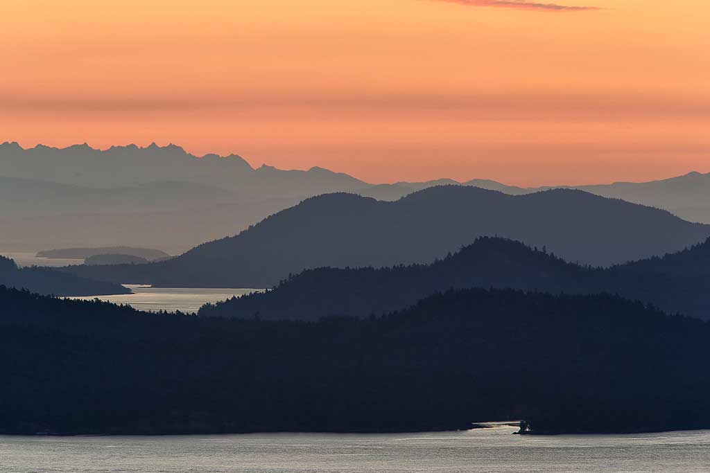The Gulf Islands serve up some of the most fantastic sunsets around. Credit: Tourism Victoria