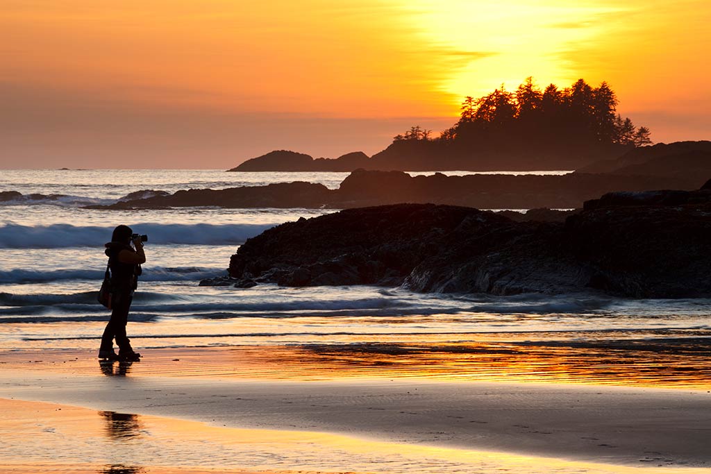 Stroll along the beach to snap a shot of the waves as they pound the shoreline.