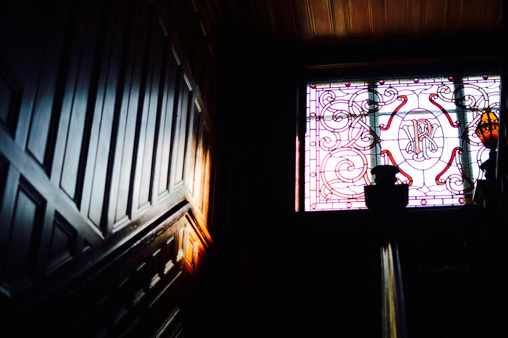 Wander up the Pendray Inn staircase to catch sigh of stunning stained glass window. Credit: Scott Meis
