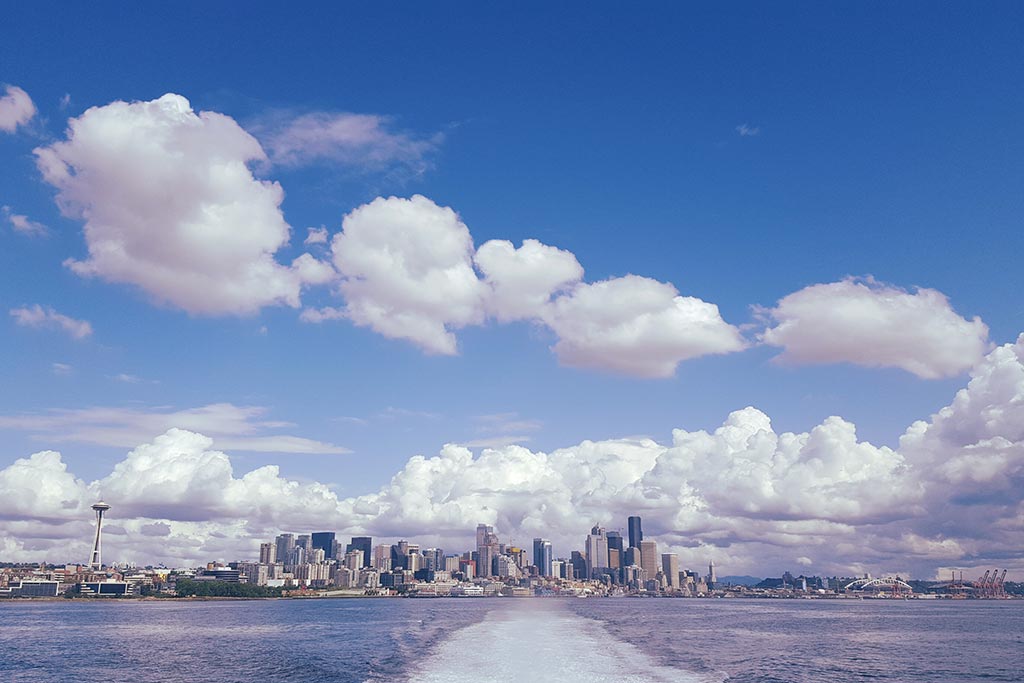Soak in one last look at Seattle from the Clipper's back deck on your way home. Credit: Dalia Ryker