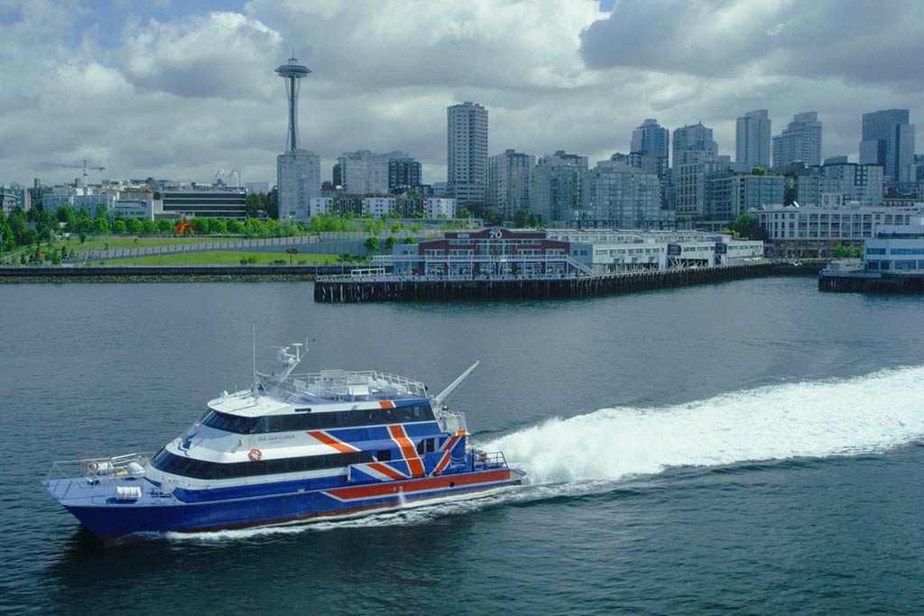 Catch sight of the Space Needle as your cruise out of Eliott Bay.