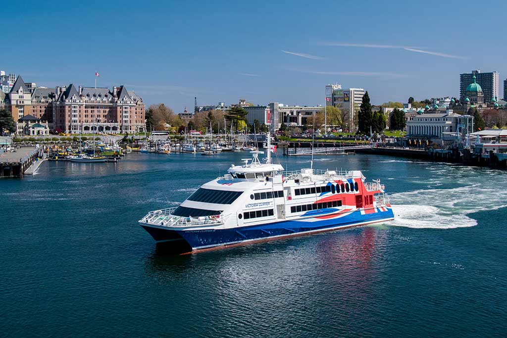 Hop aboard the Victoria Clipper ferry for a quick and easy cruise from Seattle to Victoria, BC.