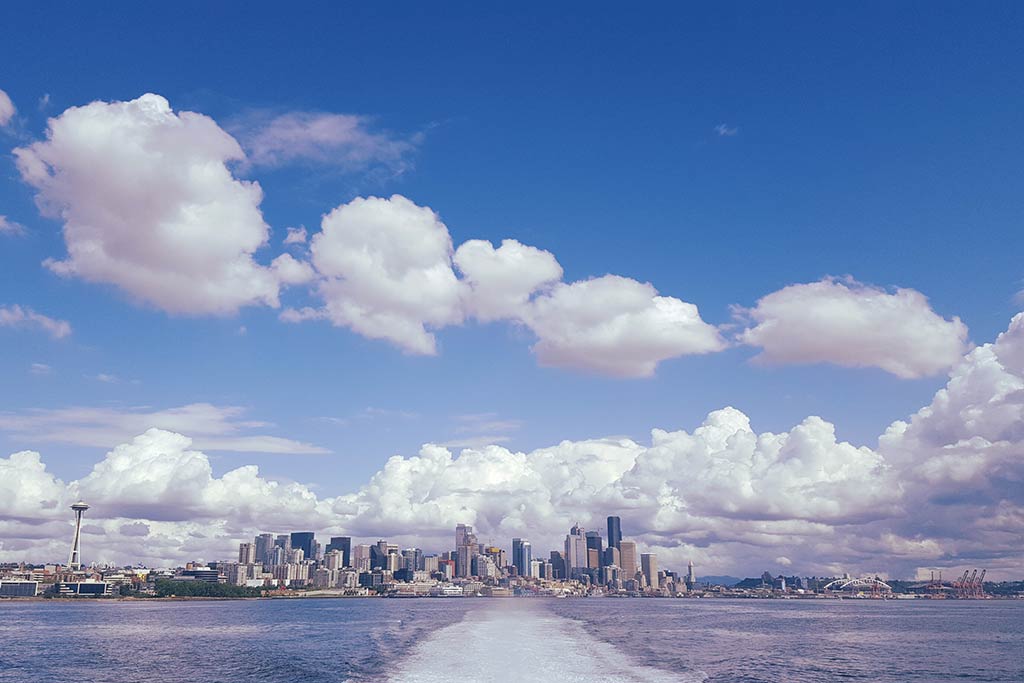 Soak in one last look at Seattle from the Clipper’s back deck on your way home. Credit: Dalia Ryker