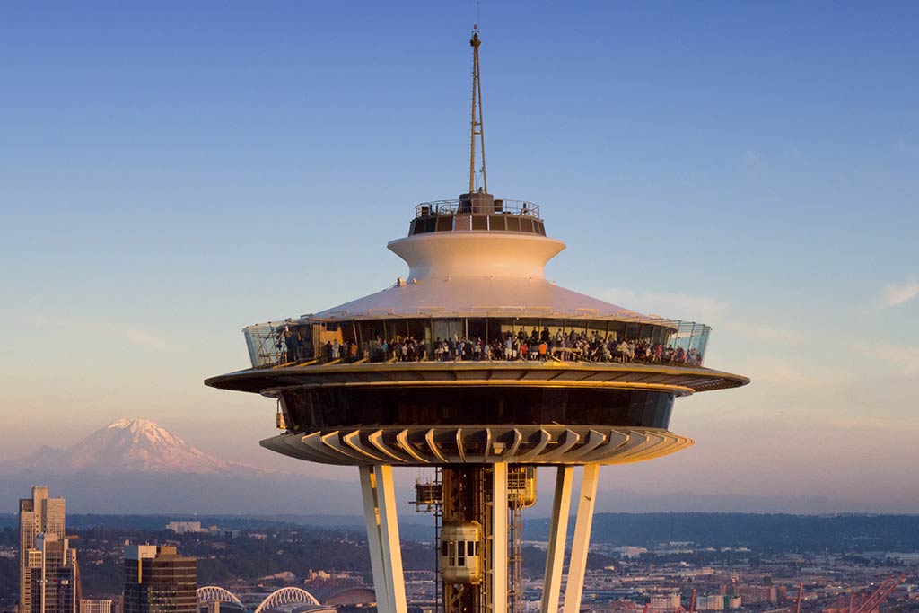 See for miles from the top of the futuristic Seattle Space Needle. Credit: Chad Copeland