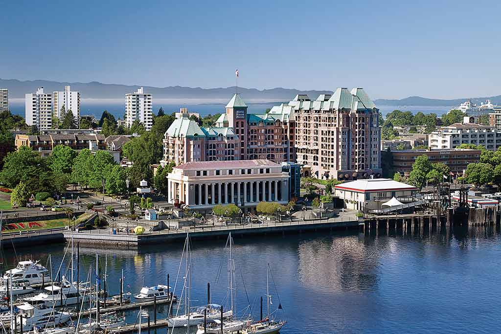 Delight in stunning vistas of Victoria's Inner Harbour. Credit: Hotel Grand Pacific