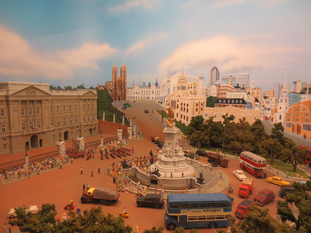 Experience London without leaving the country with a pint-sized version of Piccadilly Circus and the changing of the Guard. Credit: Brenna Ciummo