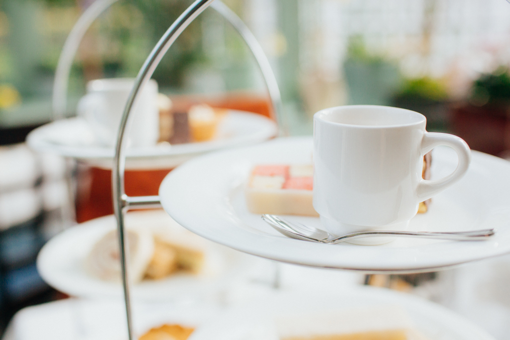 Three-tiered cake stands brim with goodies at The Butchart Gardens. Credit: Lucas Anderson