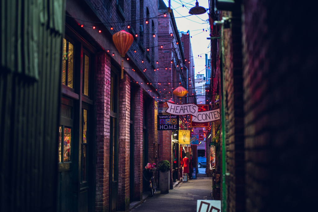 Unique boutiques, art galleries and cafes line the famously narrow Fan Tan Alley.