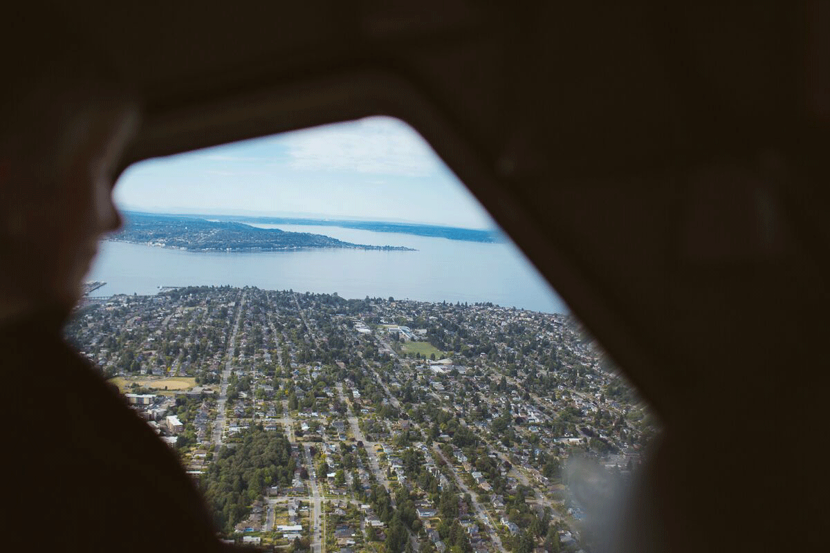 Glance out your window for a breathtaking, aerial view of the city. Photo: Lucas Anderson
