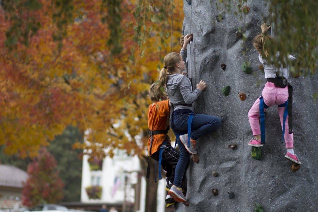Kids may not be able to enjoy the beer, but that means they're cool to climb walls. Photo: Leavenworth Oktoberfest