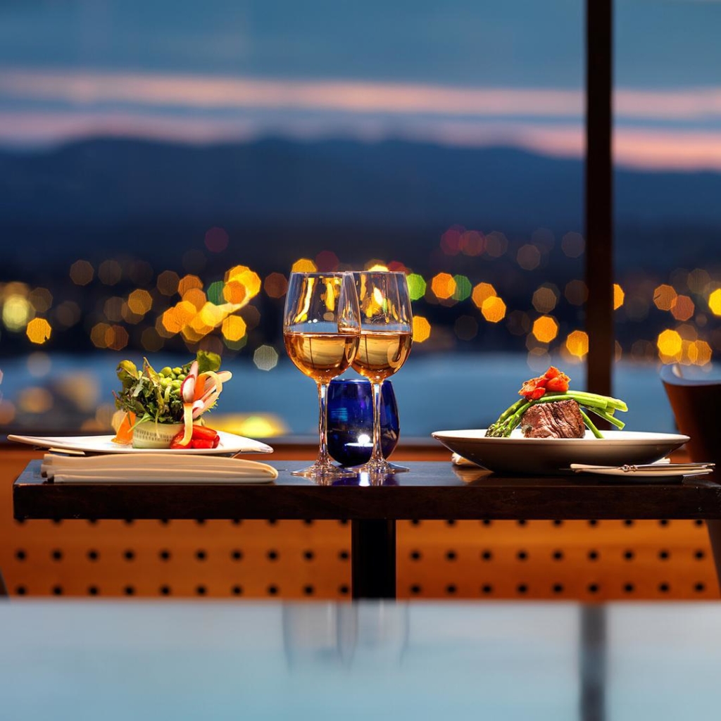 Soak in scenic views while enjoying sensational sips. Photo: Vista 18 Westcoast Grill & Wine Bar