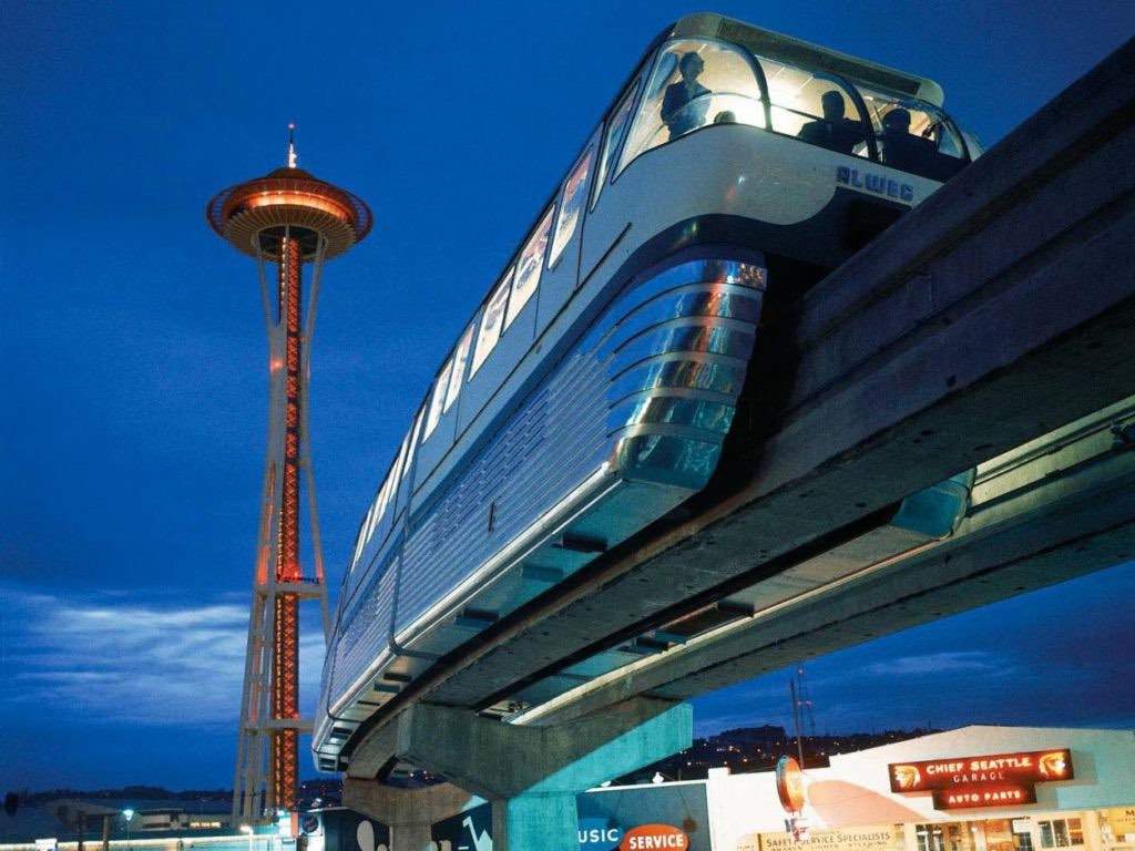 Cruise past the Space Needle on the Seattle Monorail.