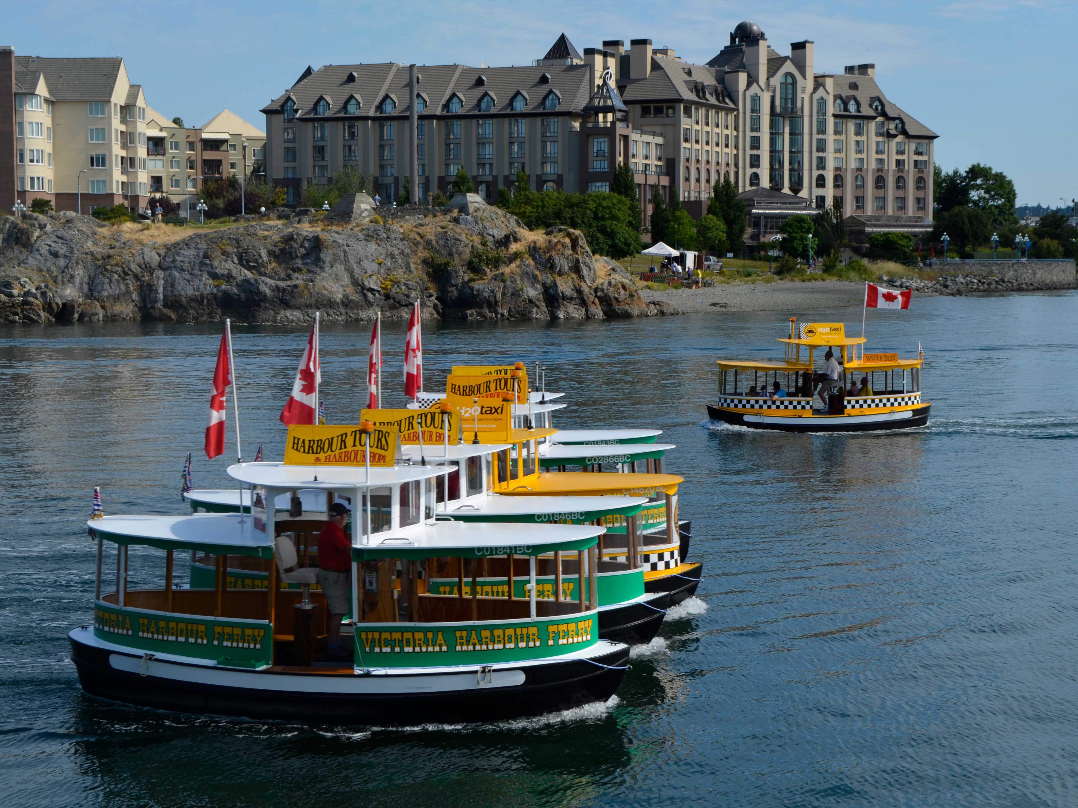 Victoria's Harbour Ferries glide through the Inner Harbour.