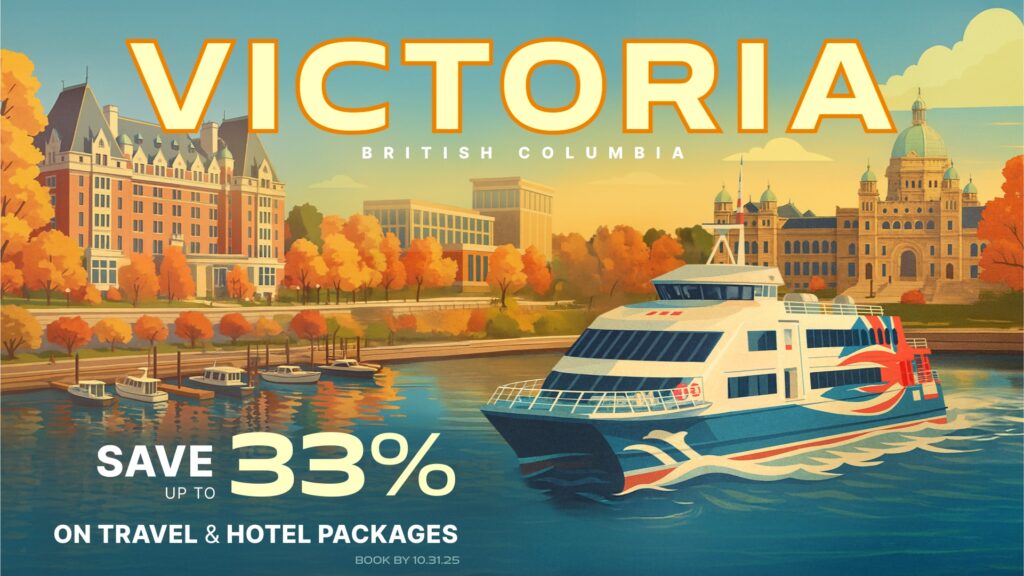Save up to 33% on travel and hotel packages to Victoria BC this fall!