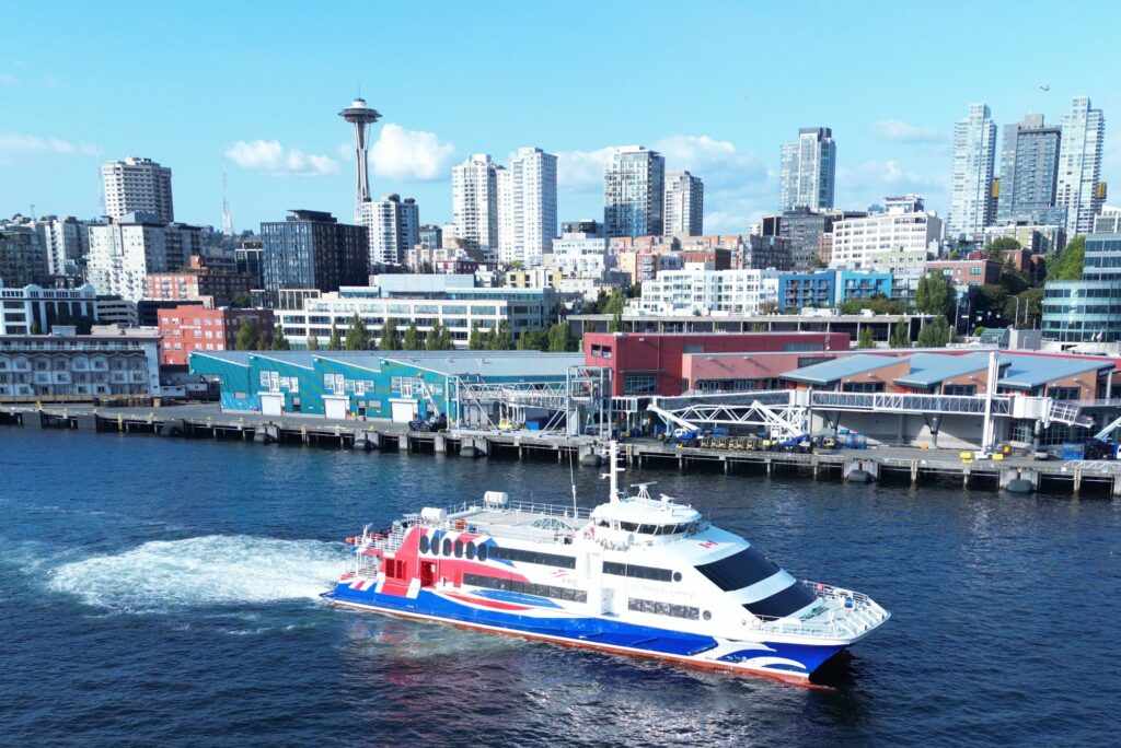 The Clipper V departs from Seattle