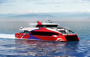 A rendering of FRS Clipper Inc.’s new whale watching vessel, Emerald Clipper