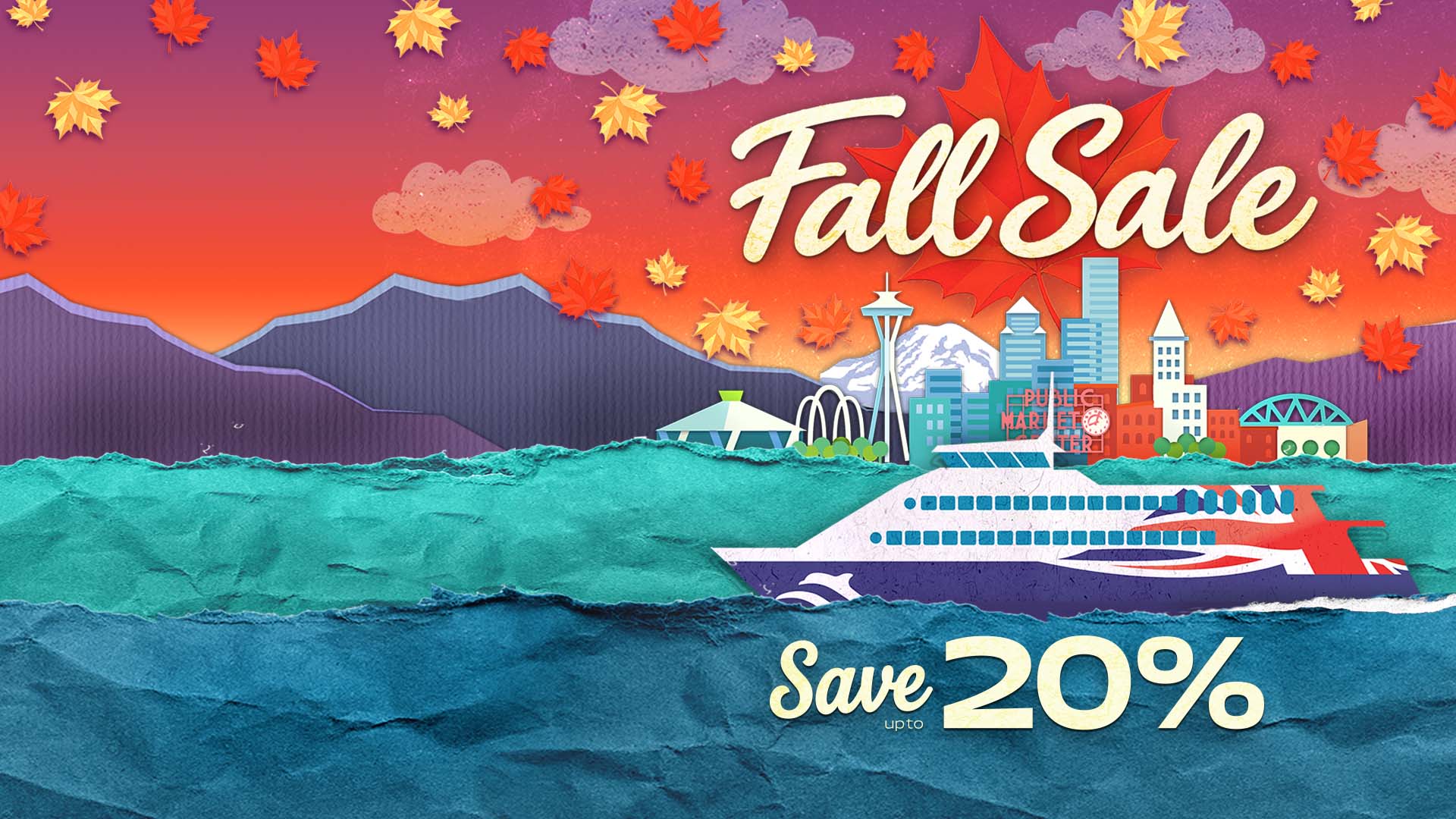 Victoria to Seattle Fall Sale! Up to 20% off ferry and hotel packages